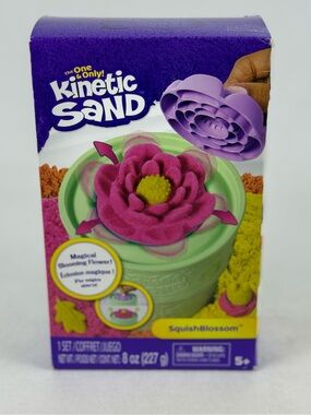 Squish Blooming Flower Neon Yellow Pink Play Kinetic Sand Pot Molds Sensory Art